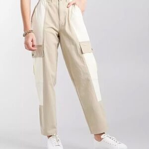 Stylish Tan and Cream Cargo Pants